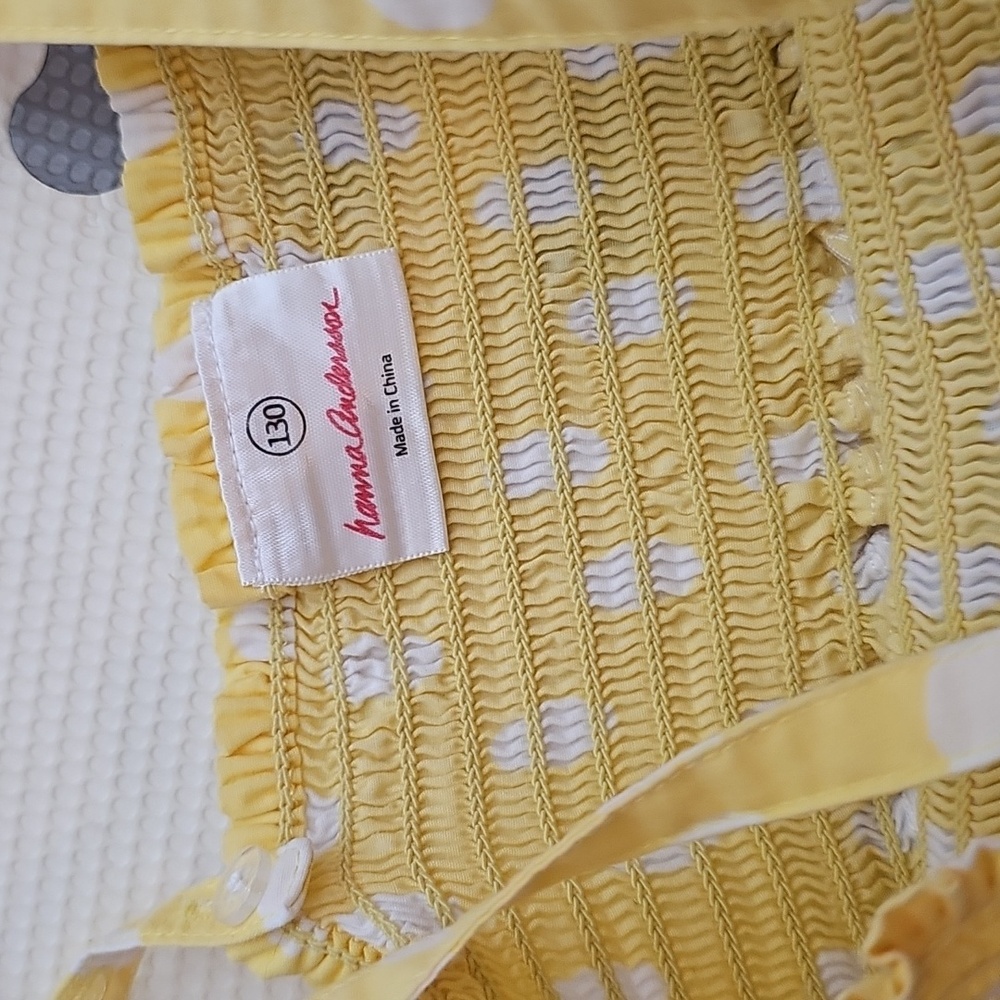 Hanna Andersson Yellow and Black Striped Kids Dress - Picture 3 of 3